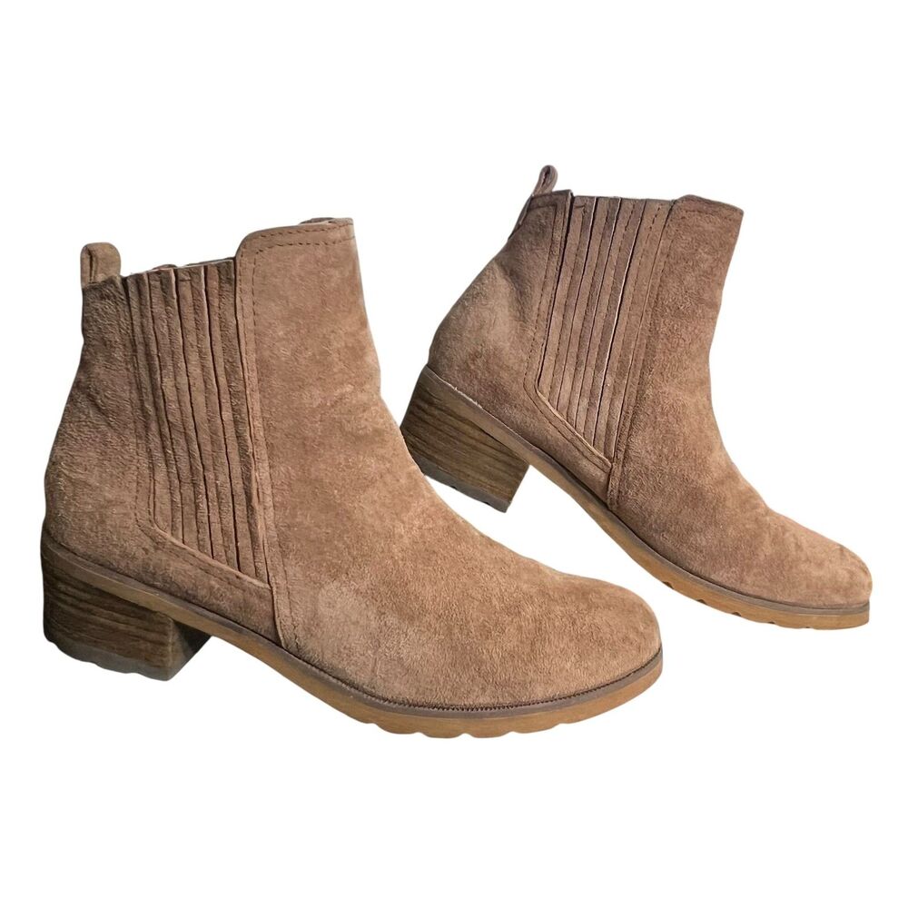 Reef Voyage Western Boots Women's Size 7 Brown Suede Chelsea Ankle Booties Boho
